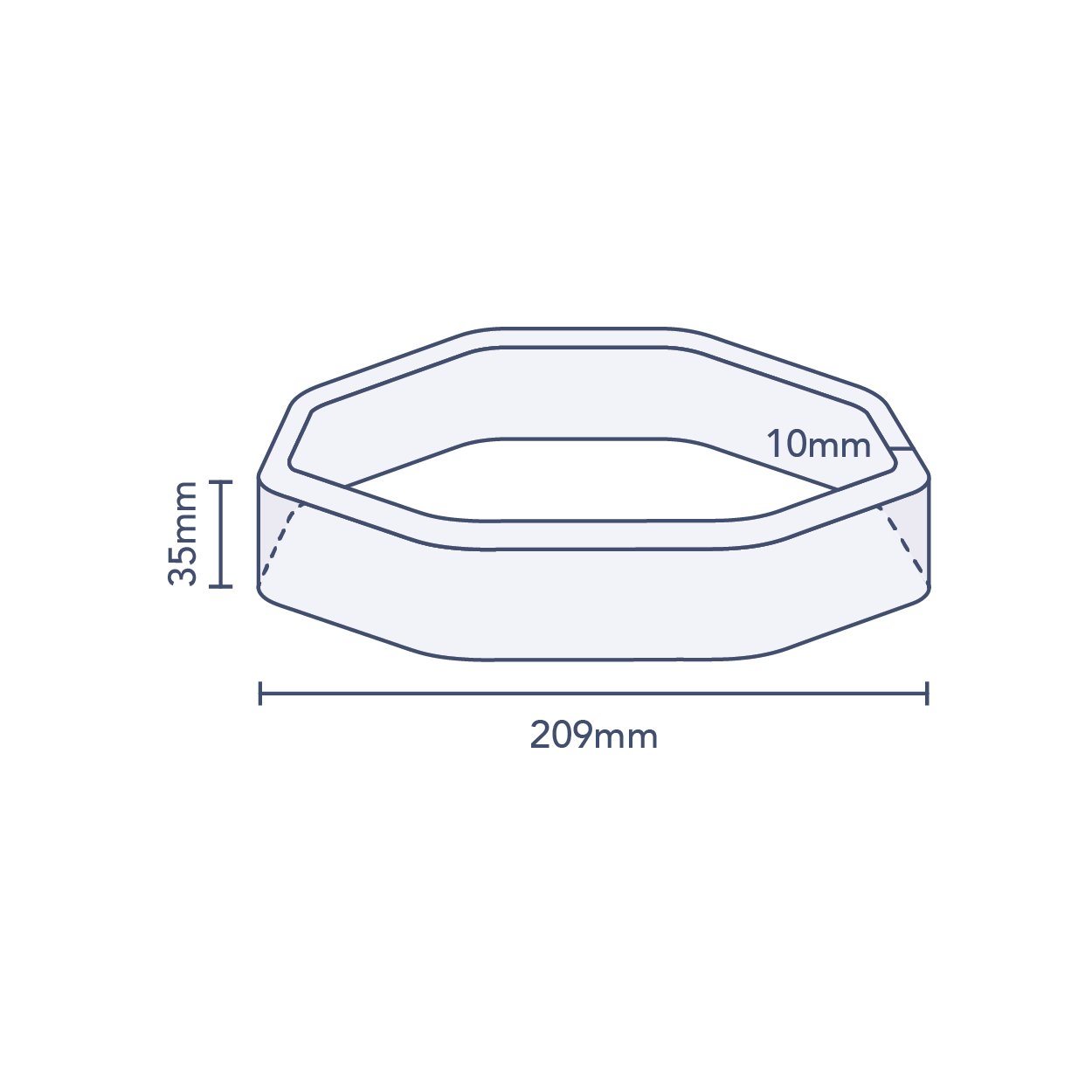 Clear Octagonal Preform Band 209mm Diameter x 35mm Skirt (1,000pcs)