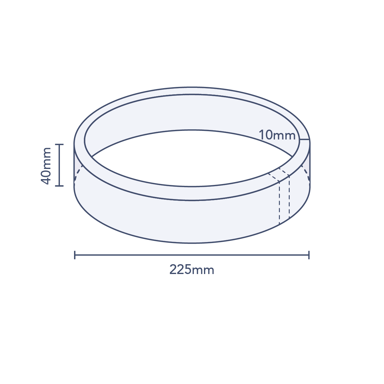 Clear Round Perforated Preform Band 225mm Diameter x 40mm Skirt (1,500pcs)