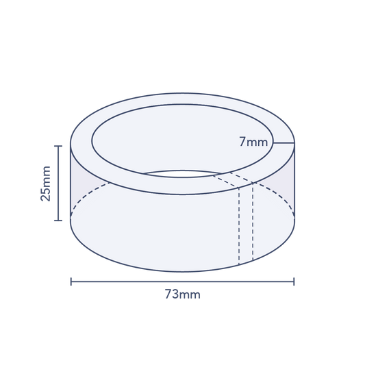Clear Round Perforated Preform Band 73mm Diameter x 25mm Skirt (5,000pcs)