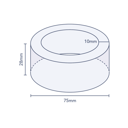 Clear Round Preform Band 75mm Diameter x 28mm Skirt (5,000pcs)