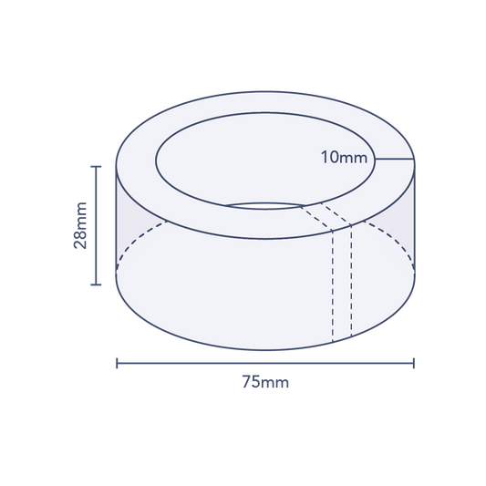 Clear Round Perforated Preform Band 75mm Diameter x 28mm Skirt (5,000pcs)