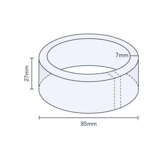 Clear Round Perforated Preform Band 85mm Diameter x 27mm Skirt (5,000pcs)