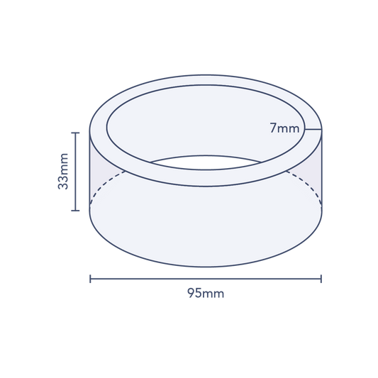 Clear Round Preform Band 95mm Diameter x 33mm Skirt (5,000pcs)