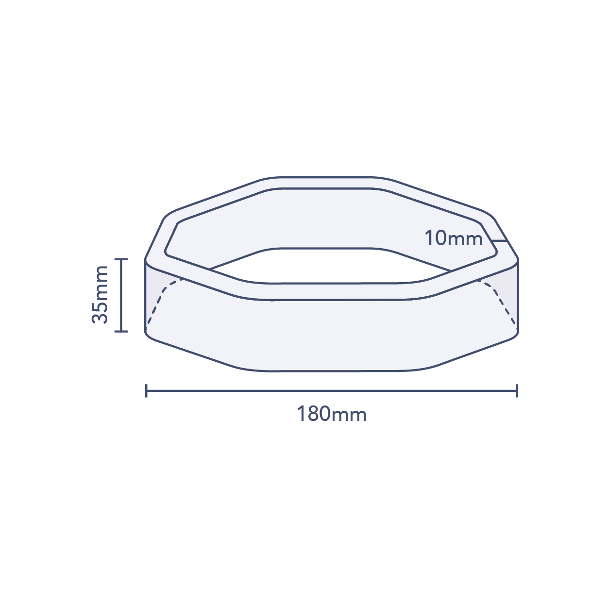 Clear Octagonal Preform Band 180mm Diameter x 35mm Skirt (4,000pcs)