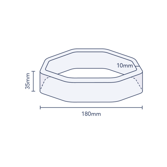 Clear Octagonal Preform Band 180mm Diameter x 35mm Skirt (4,000pcs)