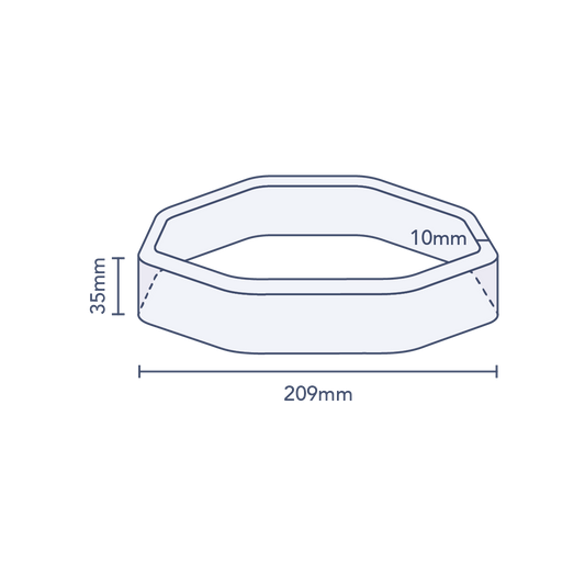 Clear Octagonal Preform Band 209mm Diameter x 35mm Skirt (1,000pcs)