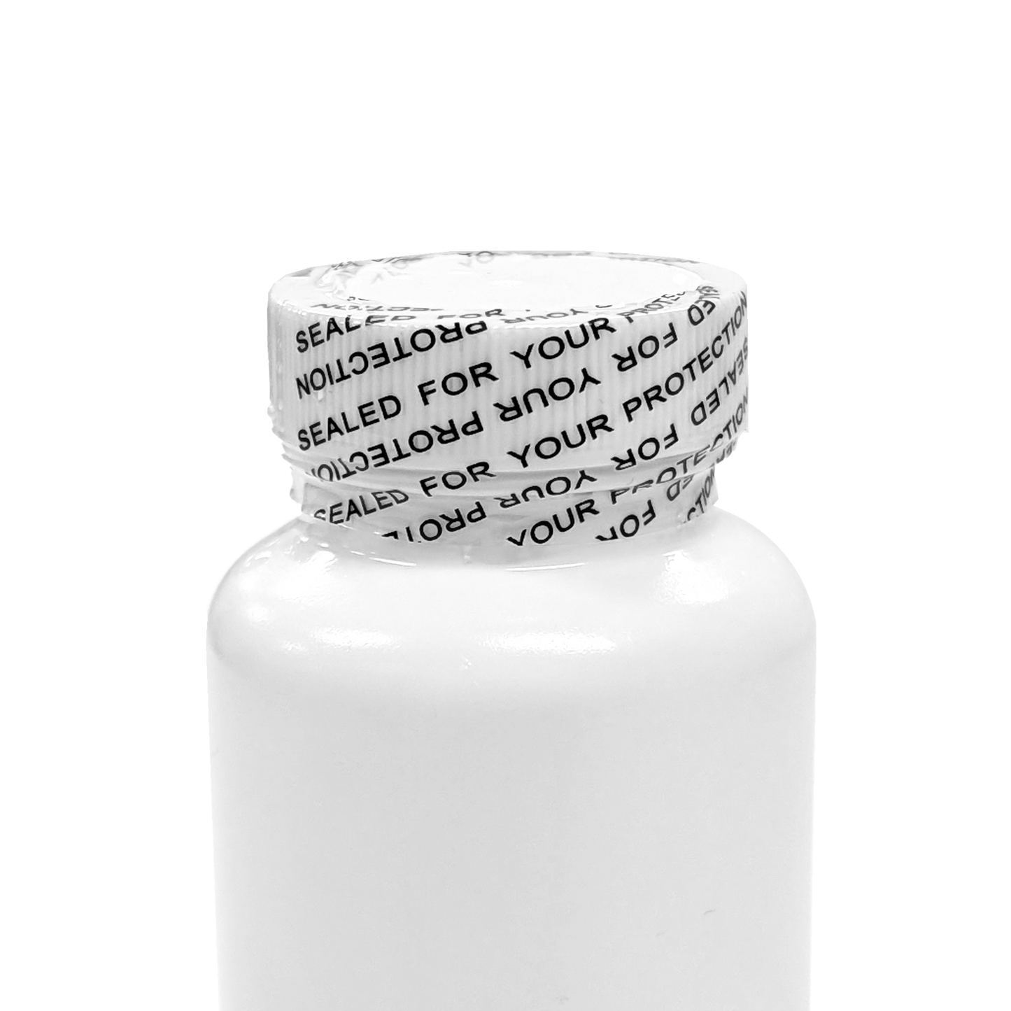 Clear 'Sealed for Your Protection' Perforated Shrink Band 77mm Layflat x 25mm Cut Length (250pcs)
