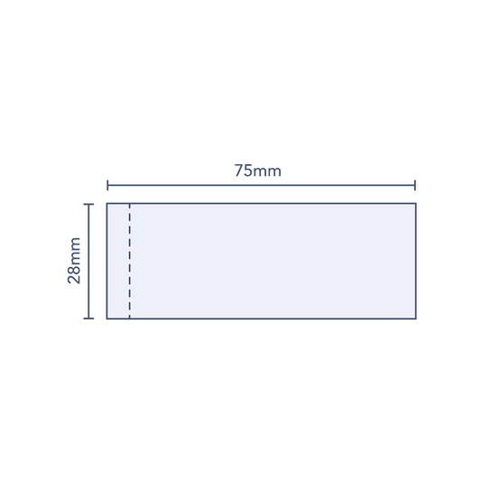 Clear Perforated Shrink Band 75mm Layflat x 28mm Cut Length (250pcs)